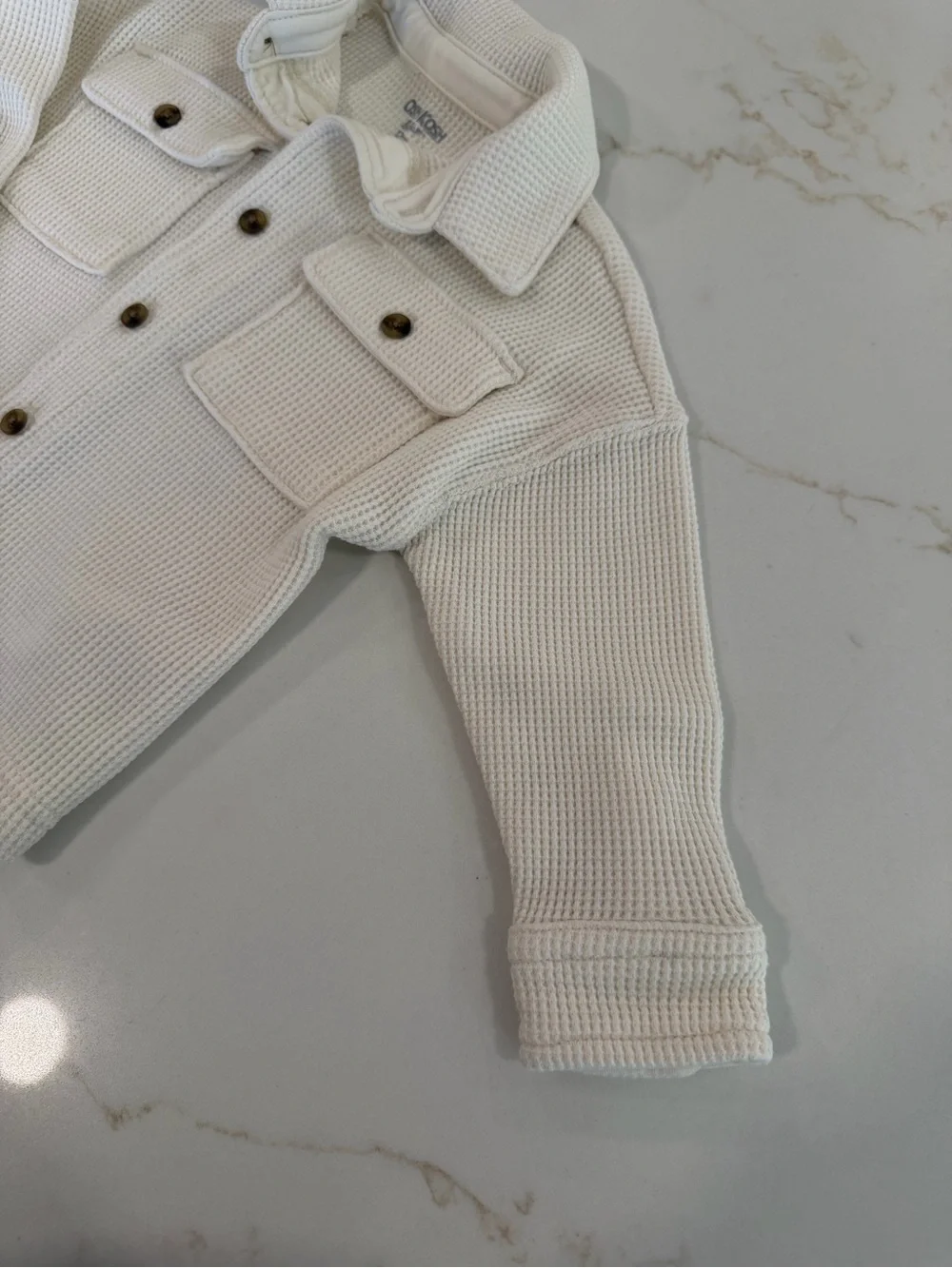 OshKosh Cream Waffle Knit Button-Up